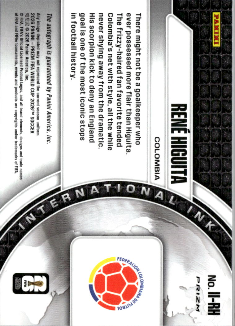 Rene Higuita 2026 Prizm International Ink Auto Autograph Wave Colombia