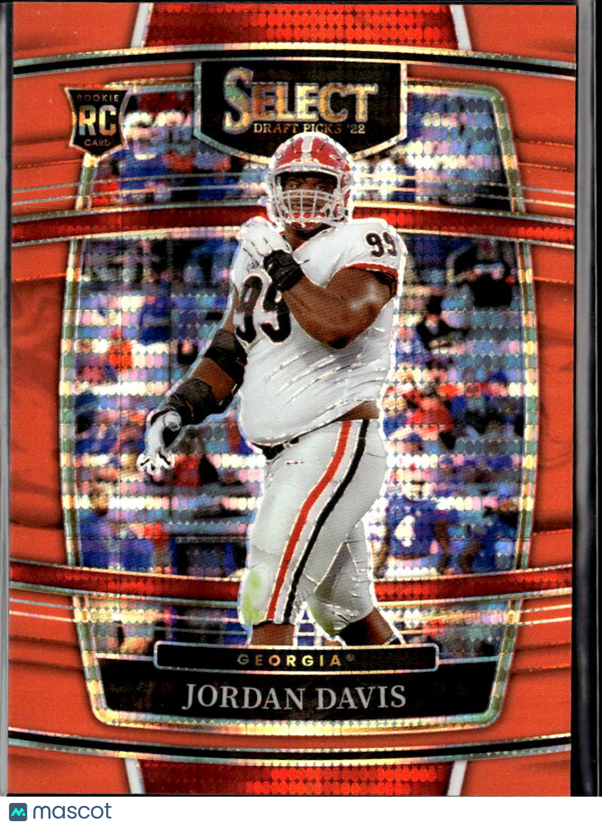 Jordan Davis 2022 Select Draft Picks Orange Pulsar Prizm Rookie RC Georgia 2/26