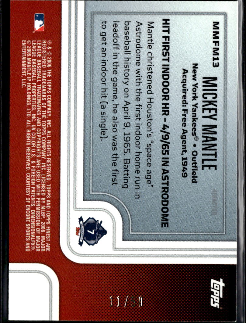 Mickey Mantle 2006 Topps Finest Moments Green X-Fractor 11/50 New York Yankees