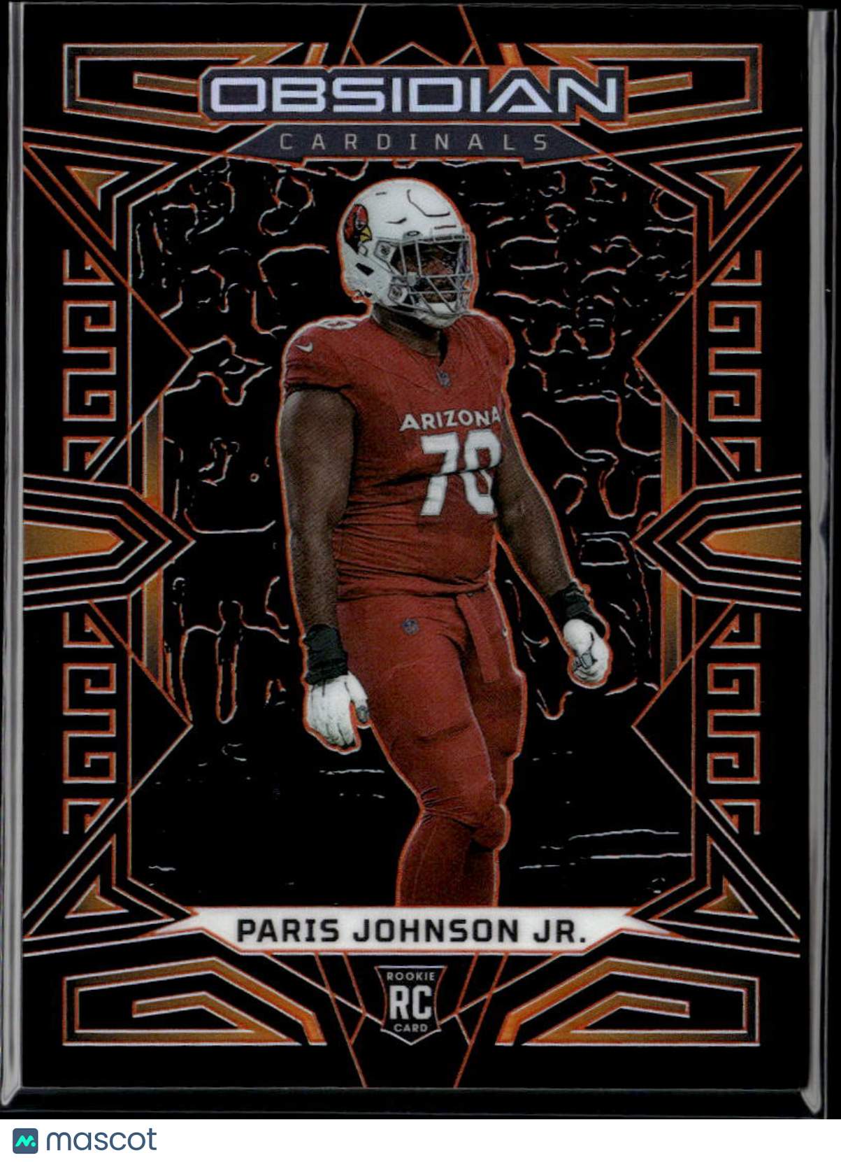 Paris Johnson Jr. 2023 Obsidian Orange Rookie RC 2/49 Arizona Cardinals
