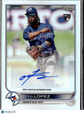 Otto Lopez 2022 Topps Chrome RC Auto Autograph Refractor Toronto Blue Jays