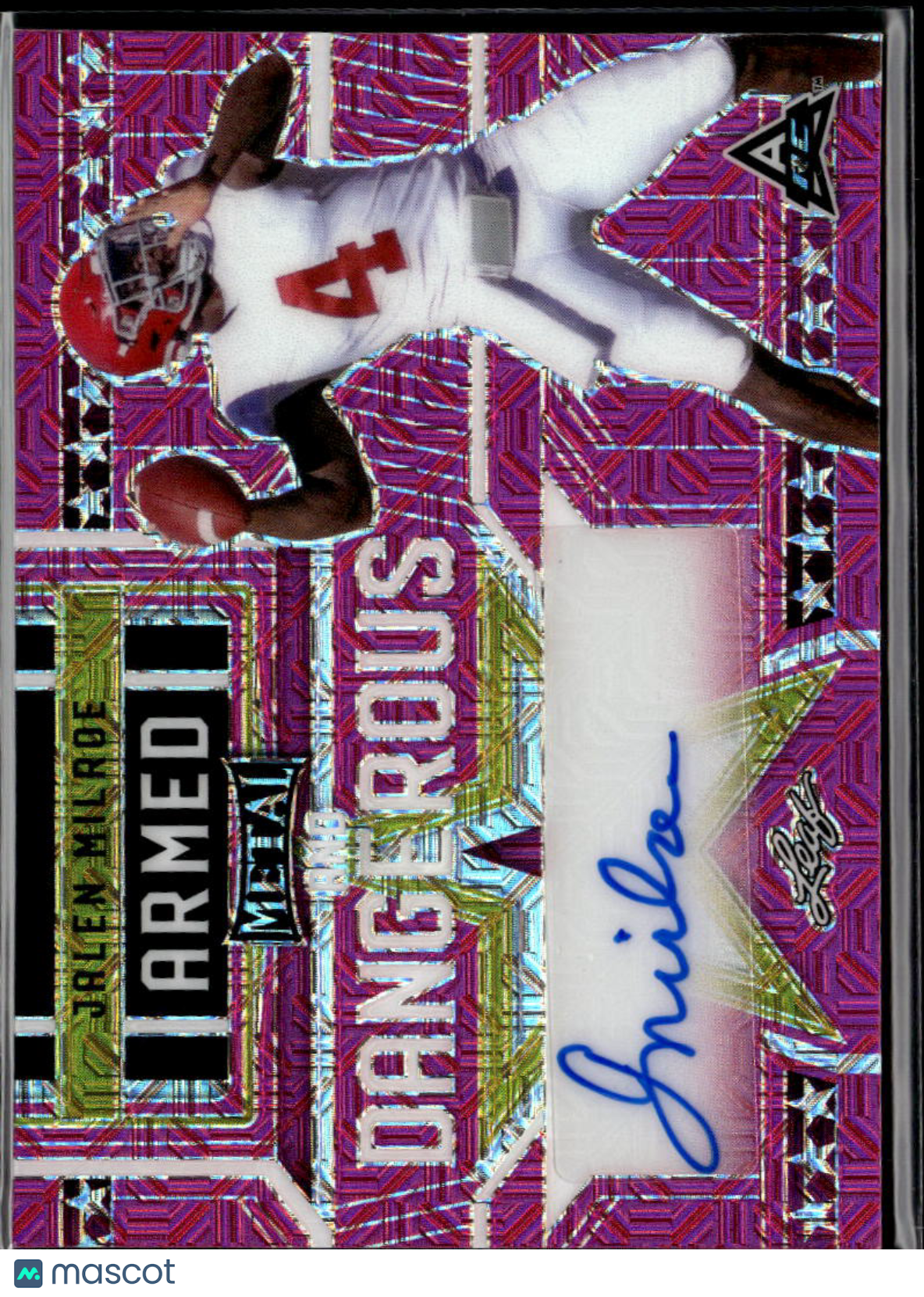 Jalen Milroe 2023 Leaf Metal Auto Autograph RC Alabama Seahawks 1/3