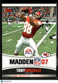 Tony Gonzalez 2006 Topps EA Sports Madden NFL 07 Insiders Kansas City Chiefs