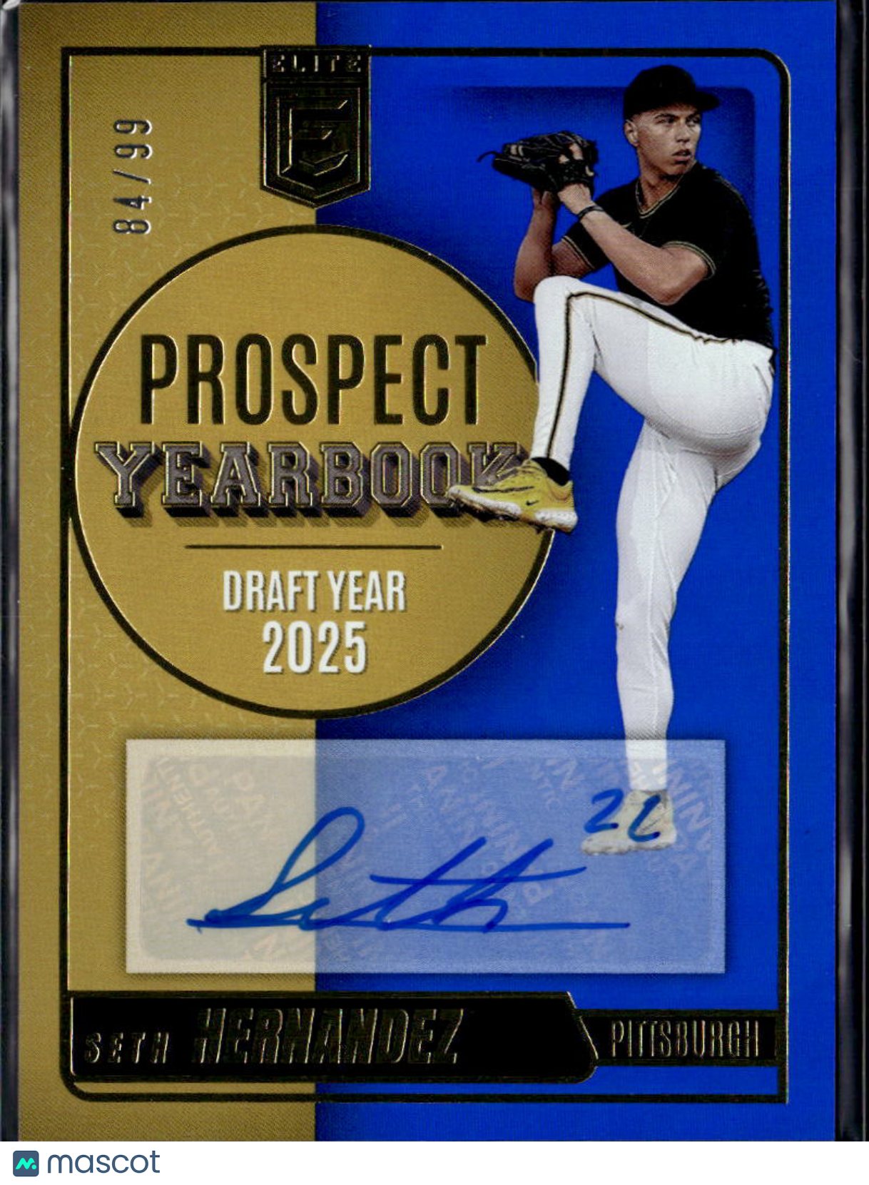 Seth Hernandez 2026 Elite Extra Auto Autograph RC Blue /99 Pittsburgh