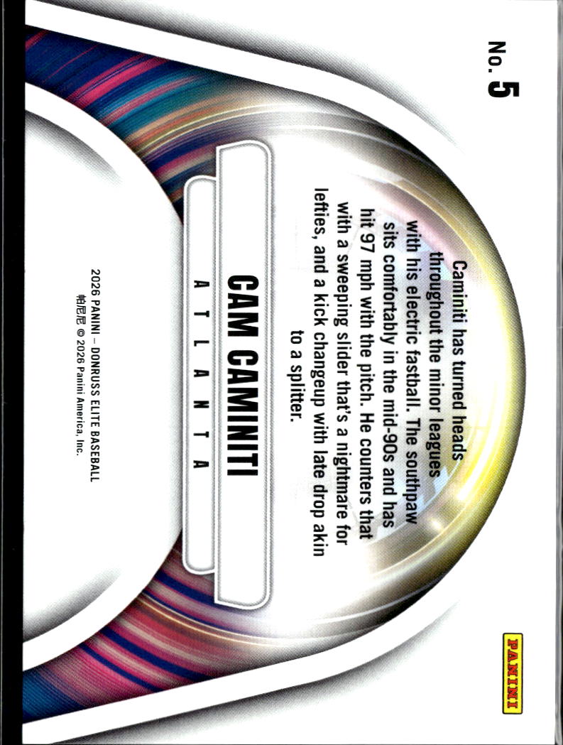 Cam Caminiti 2026 Elite Full Throttle GOLD RC 8/10 Atlanta Braves