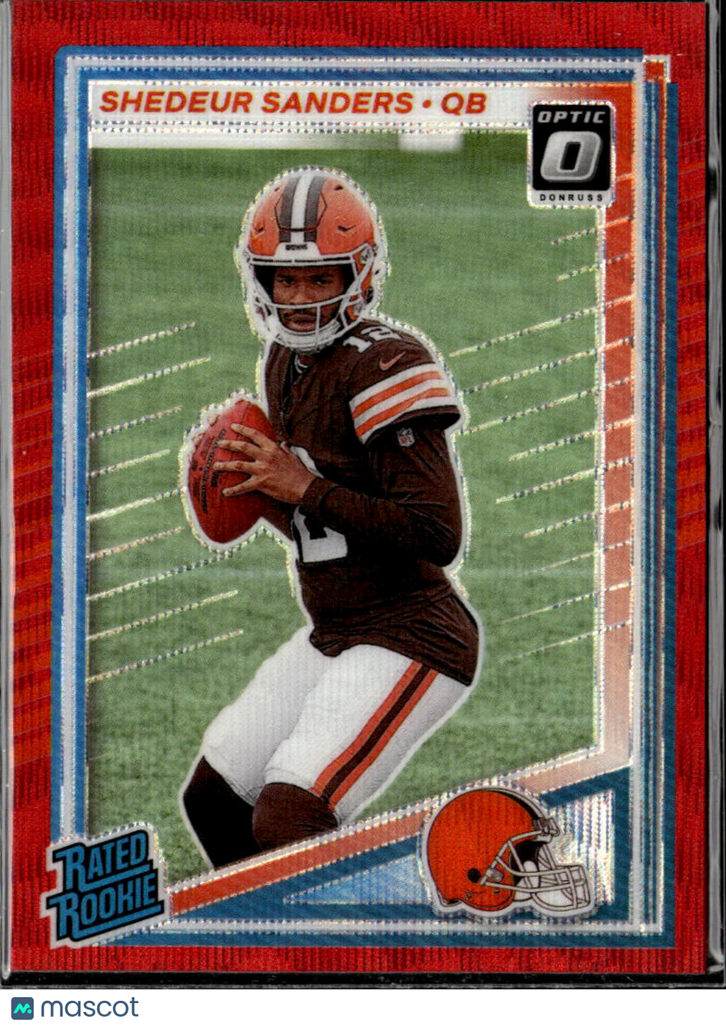 Shedeur Sanders 2025 Optic Rated Rookie Red Wave RC Colorado Buffaloes