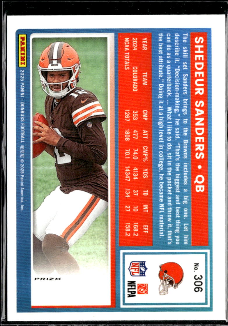 Shedeur Sanders 2025 Optic Rated Rookie Red Wave RC Colorado Buffaloes