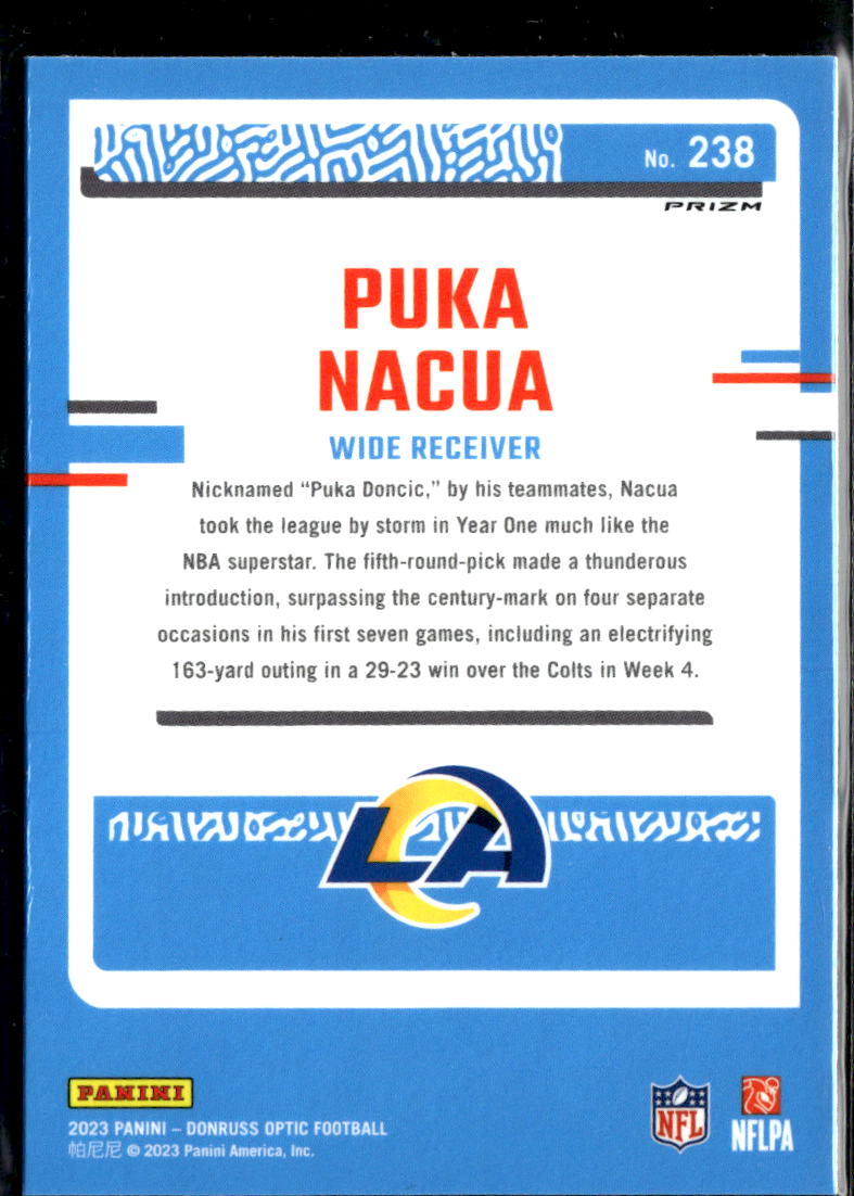 Puka Nacua 2023 Optic Rated Rookie Silver HOLO Prizm Los Angeles Rams