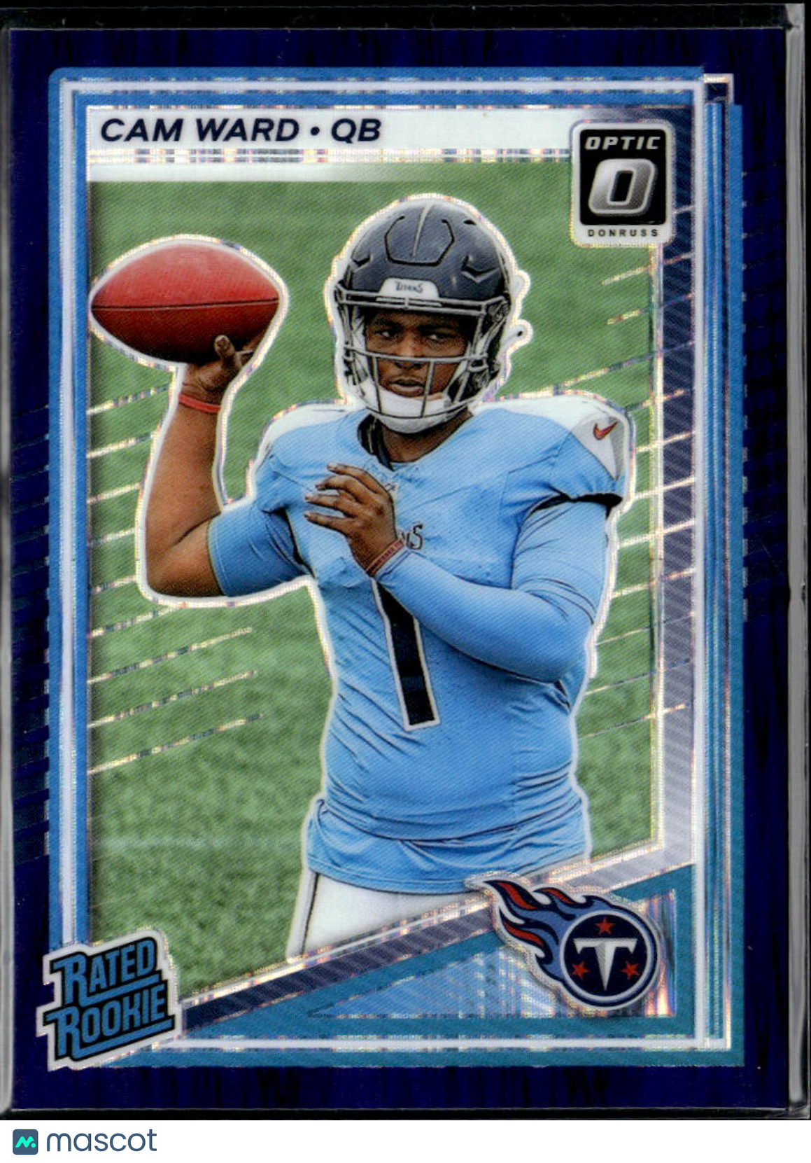 Cam Ward 2025 Optic Rated Rookie Purple Shock Prizm RC Tennessee Titans