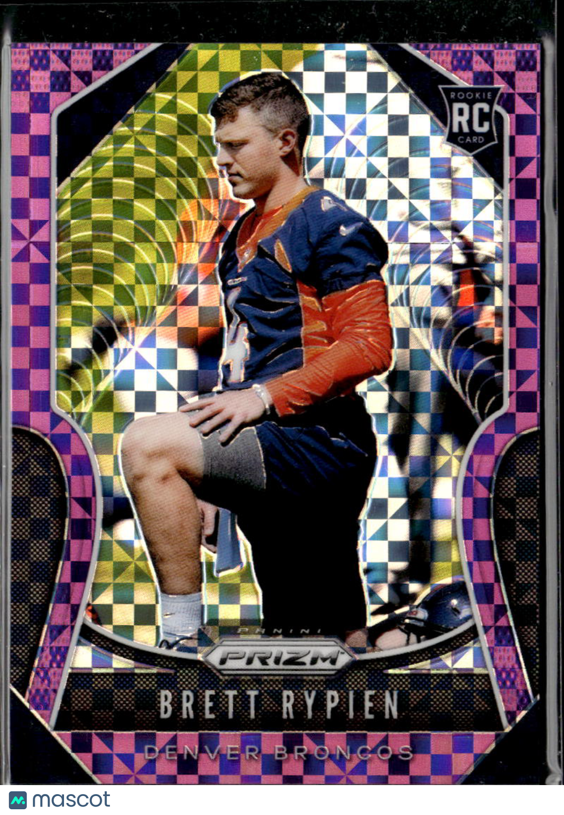 Brett Rypien 2019 Prizm Purple Power Prizm Rookie RC 15/49 Denver Broncos
