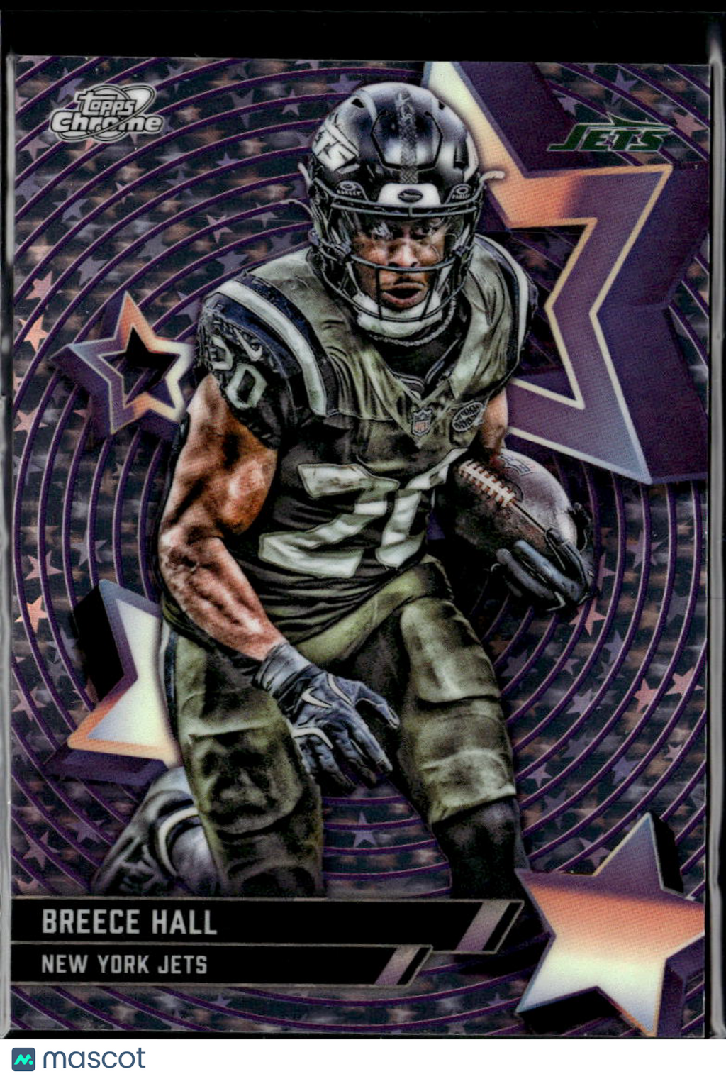 Breece Hall 2025 Topps Chrome Cosmic Star Factor SSP CASE HIT New York Jets