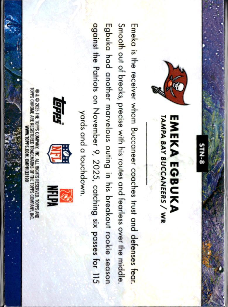 Emeka Egbuka 2025 Topps Chrome Cosmic Starry Night RC Tampa Bay Buccaneers