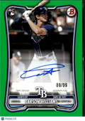 Carson Williams 2026 Bowman Chrome Auto Autograph RC 89/99 Tampa Bay Rays