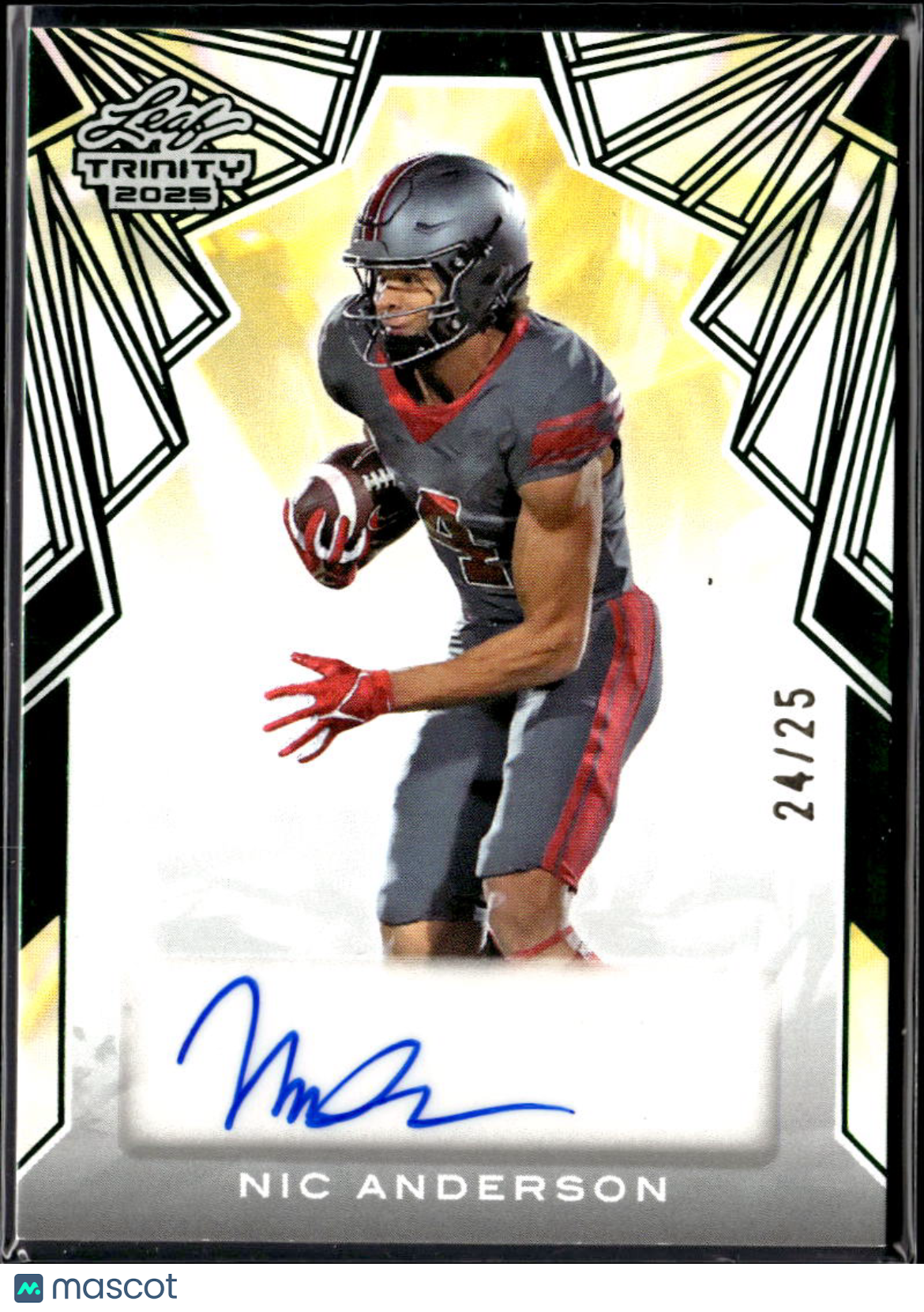 Nic Anderson 2025 Leaf Trinity Auto Autograph RC 24/25 Oklahoma Sooners