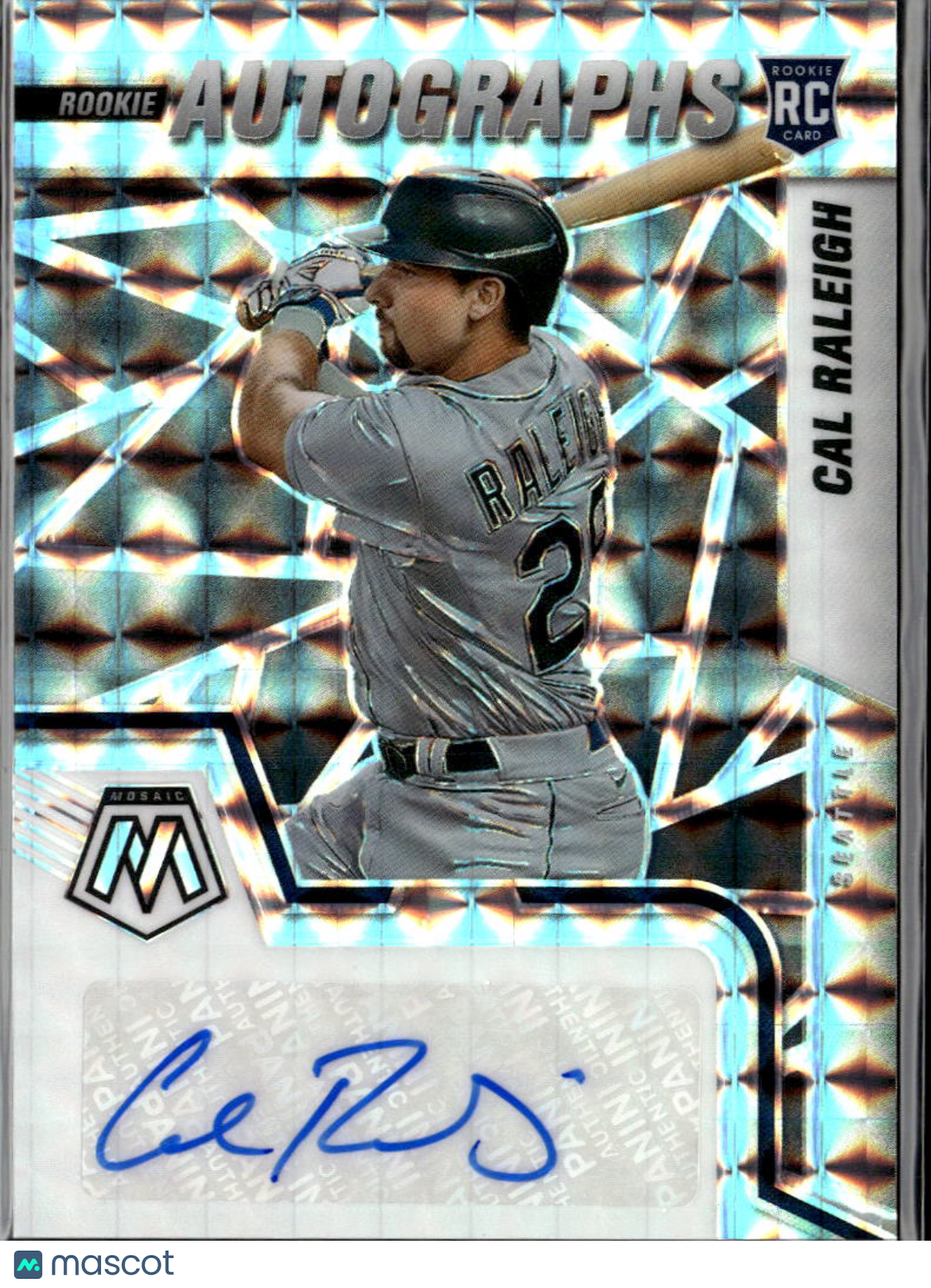 Cal Raleigh 2022 Mosaic Auto Autograph Rookie RC Seattle Mariners