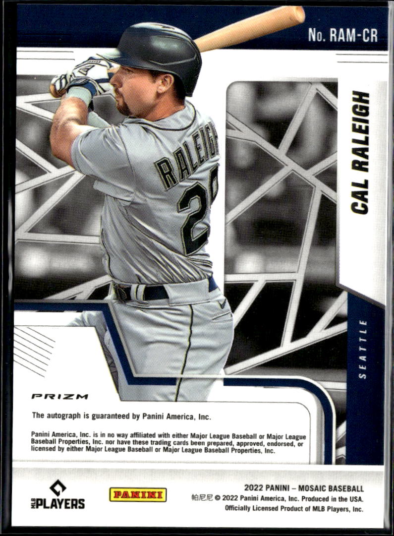Cal Raleigh 2022 Mosaic Auto Autograph Rookie RC Seattle Mariners