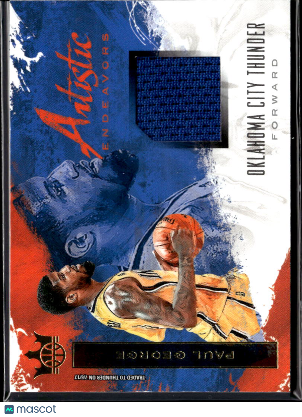 Paul George 2017-18 Court Kings Game Worn Jersey Patch OKC Thunder 156/299