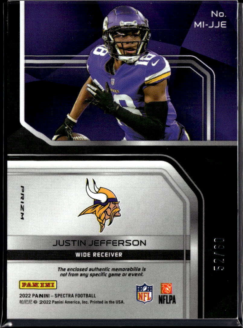 Justin Jefferson 2022 Spectra Max Impact Jersey Patch 52/60 Minnesota Vikings