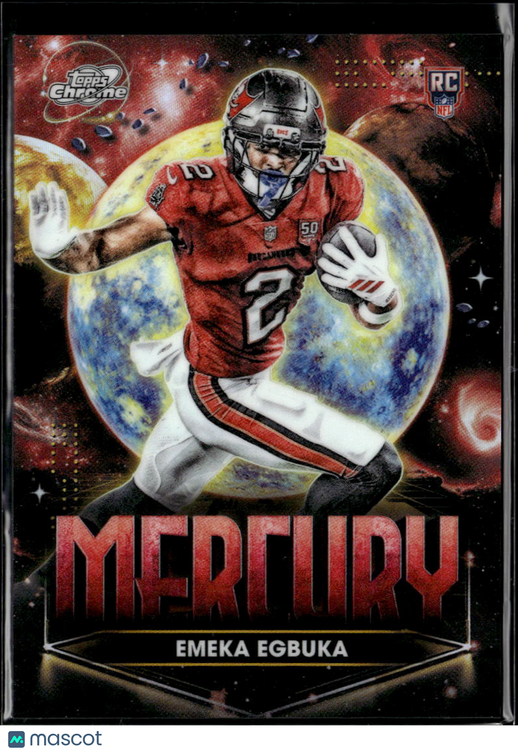 Emeka Egbuka 2025 Topps Chrome Cosmic Mercury RC Tampa Bay Buccaneers