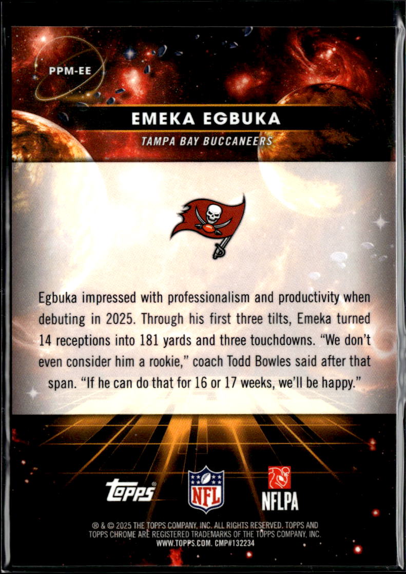 Emeka Egbuka 2025 Topps Chrome Cosmic Mercury RC Tampa Bay Buccaneers