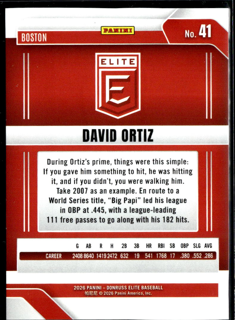 David Ortiz 2026  Elite Green Aspirations 54/86 Boston Red Sox