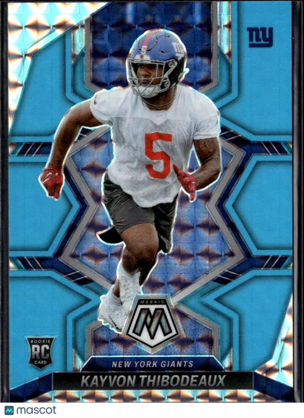 Kayvon Thibodeaux 2022 Mosaic Blue Fluorescent Prizm Rookie 5/15 New York Giants