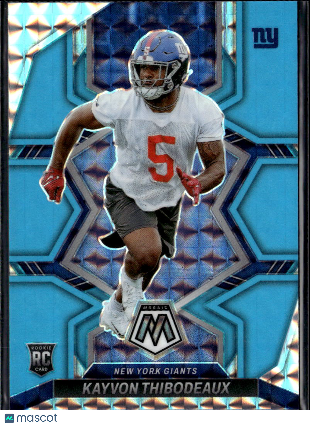 Kayvon Thibodeaux 2022 Mosaic Blue Fluorescent Prizm Rookie 5/15 New York Giants