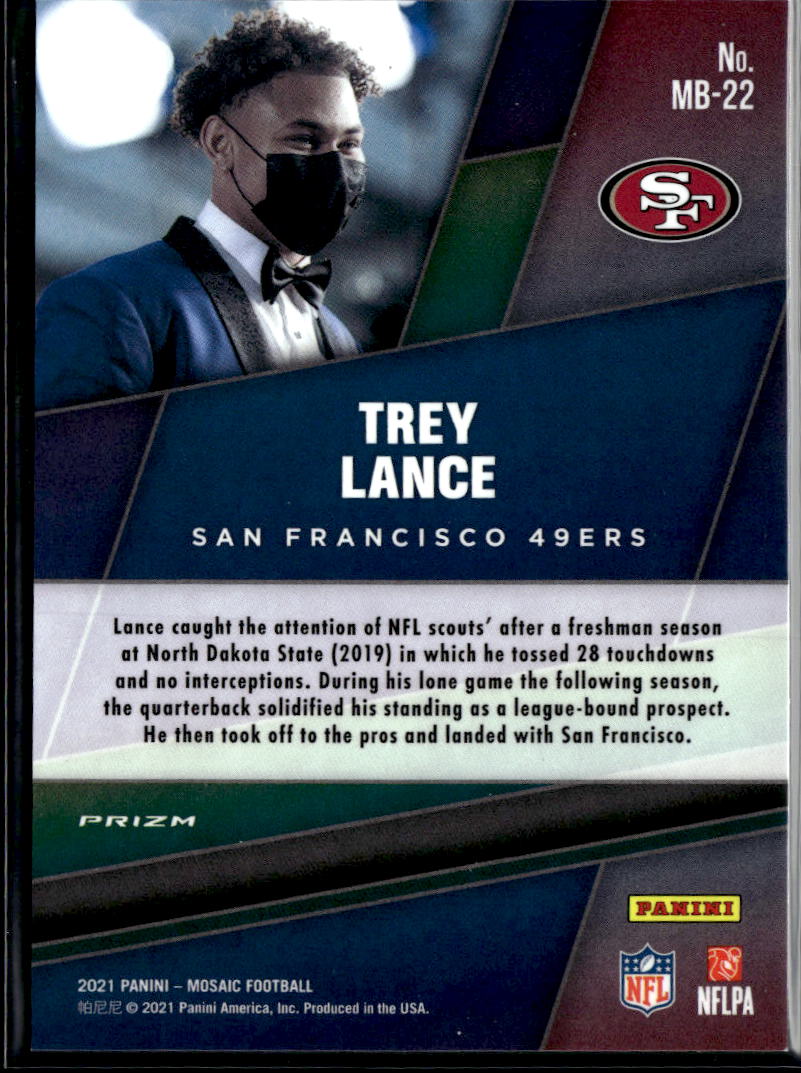 Trey Lance 2021 Mosaic Masquerade Ballers CASE HIT RC San Francisco 49ers