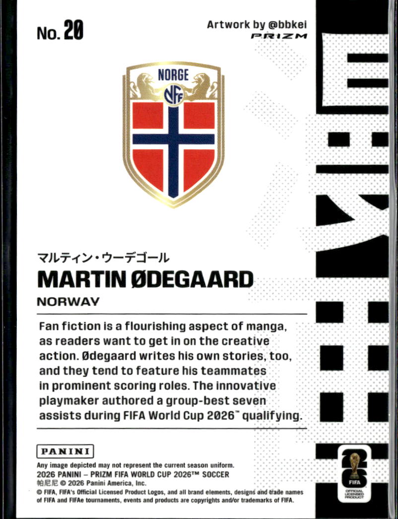 Martin Odegaard 2026 Prizm FIFA World Cup Manga SSP CASE HIT Norway