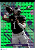 Jalen Hurts 2025 Topps Finest Green Diamond Refractor /75 Philadelphia Eagles