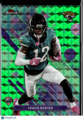 Travis Hunter 2025 Topps Finest Green Refractor Rookie 9/75 Jacksonville Jaguars