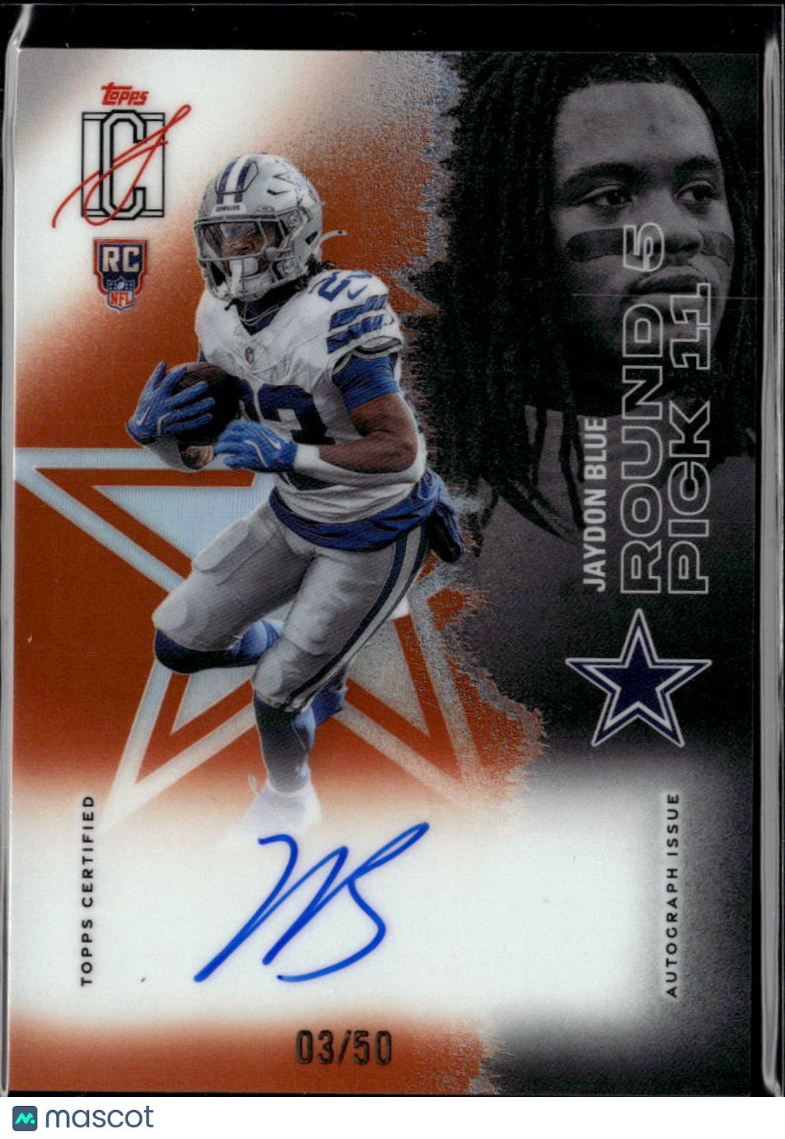 Jaydon Blue 2025 Topps Signature Class RC Auto Autograph /50 Dallas Cowboys