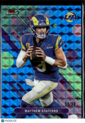 Matthew Stafford 2025 Topps Finest Blue Refractor /99 Los Angeles Rams