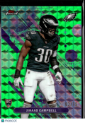 Jihaad Campbell 2025 Topps Finest RC Green Refractor 63/75 Philadelphia Eagles