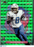Omarion Hampton 2025 Topps Finest RC Green Refractor 4/35 Los Angeles Chargers