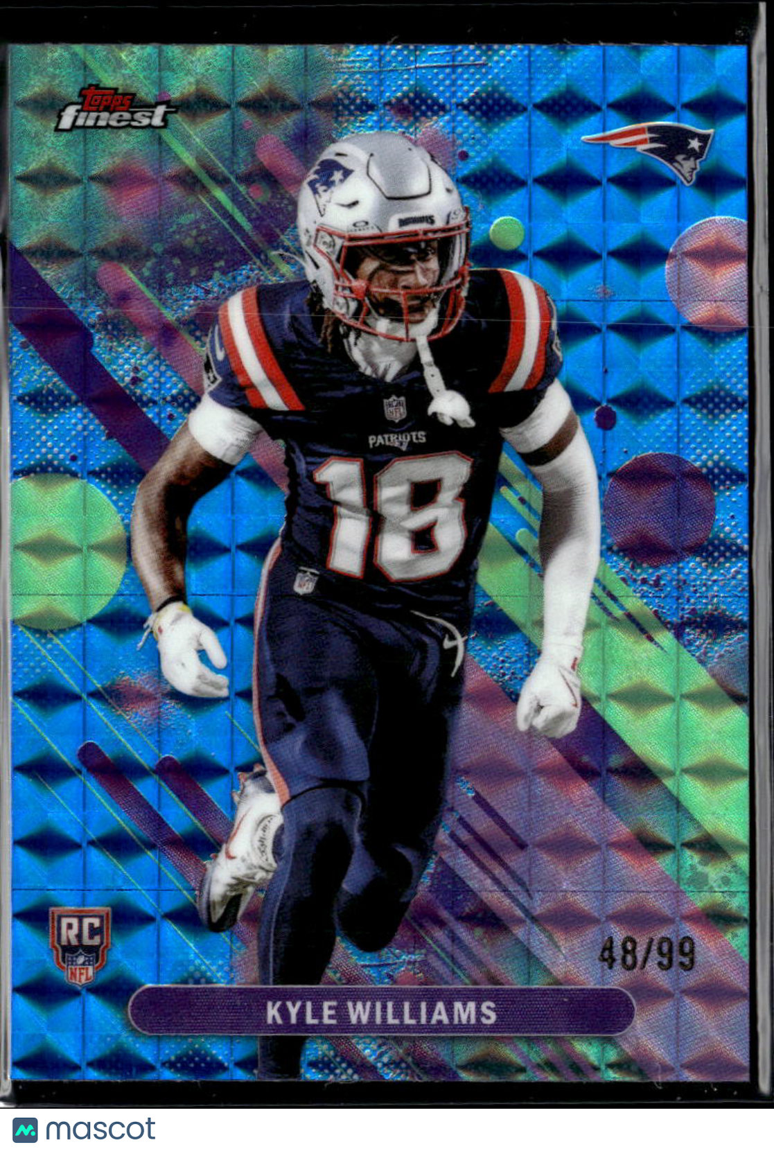 Kyle Williams 2025 Topps Finest RC Blue Refractor /99 New England Patriots