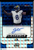 Jared Verse 2025 Topps Finest Flashback Auto Blue Refractor /99 Los Angeles Rams