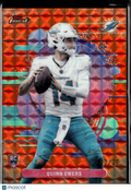 Quinn Ewers 2025 Topps Finest RC Orange Refractor Rookie 2/20 Miami Dolphins