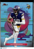 Justin Jefferson 2025 Topps Finest Light Blue Refractor 199/250 Vikings