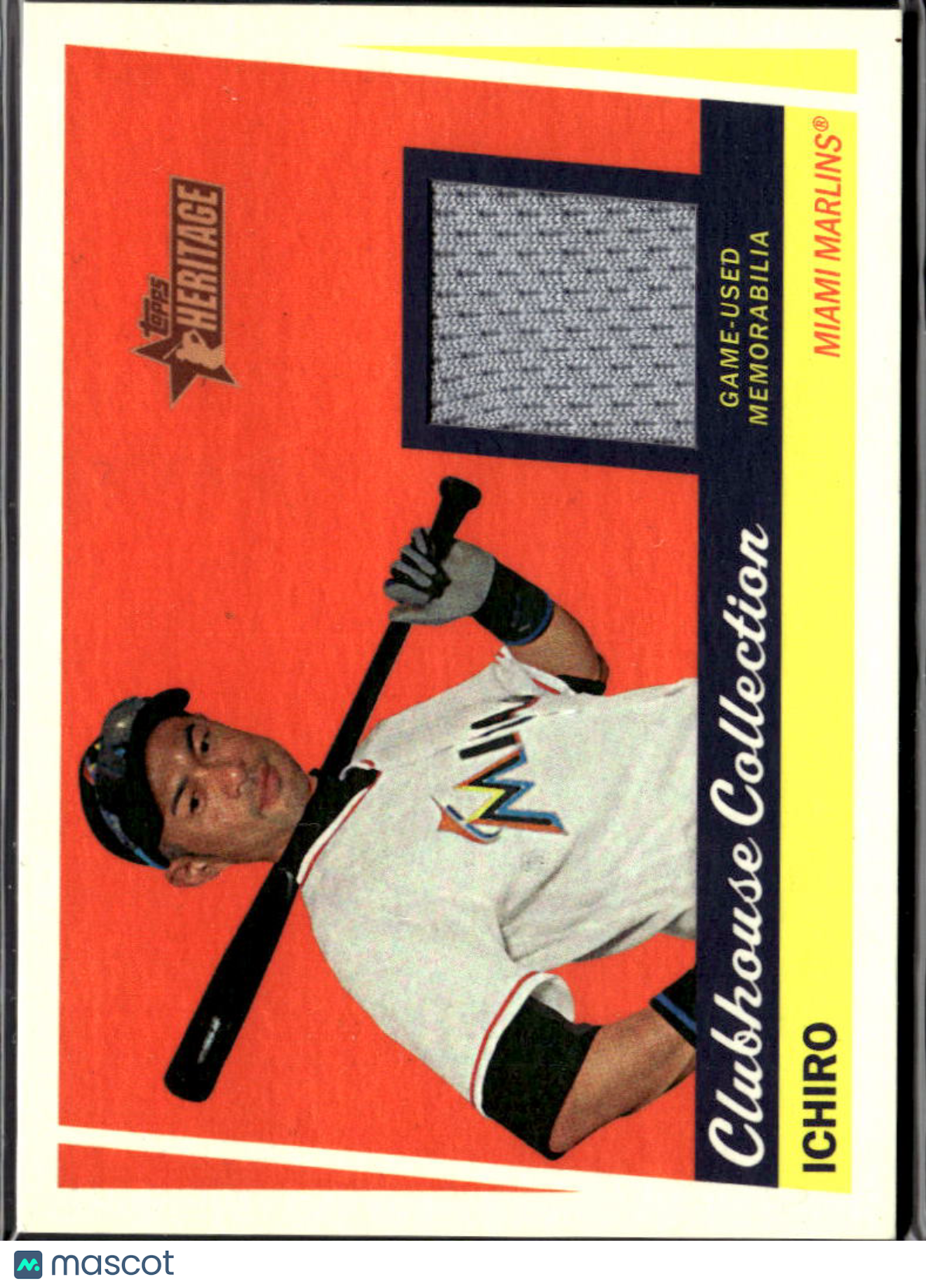 Ichiro Suzuki 2016 Topps Heritage Game Worn Jersey Patch Miami Marlins