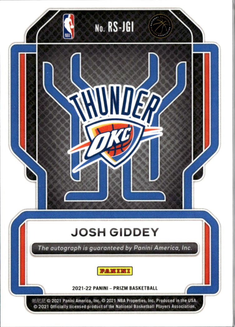 Josh Giddey 2021-22 Prizm Auto Autograph RC Rookie Oklahoma City Thunder