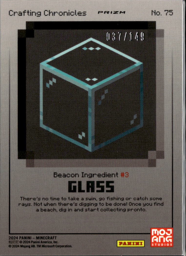 Glass 2024 Panini Minecraft Prizm Crafting Chronicles 037/149 #75