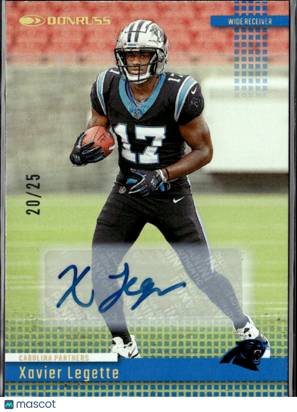 Xavier Legette 2024 Donruss Auto Autograph RC 20/25 Carolina Panthers