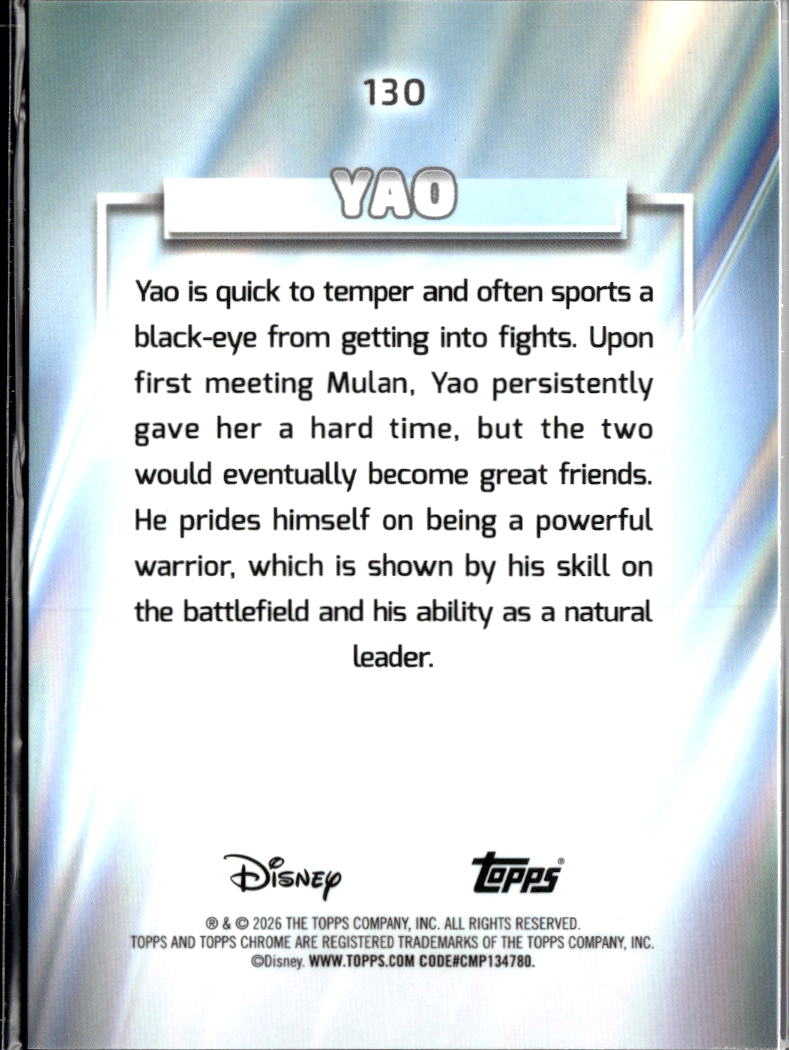 Yao 2026 Topps Chrome Disney Pink Refractor 192/250 #130