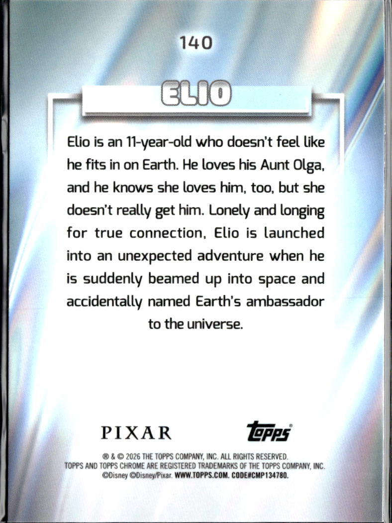 Elio 2026 Topps Chrome Disney Pink Refractor 65/399 #140