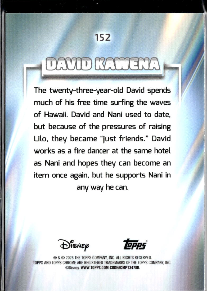 David Kawena 2026 Topps Chrome Disney Pink Refractor 362/399 #152