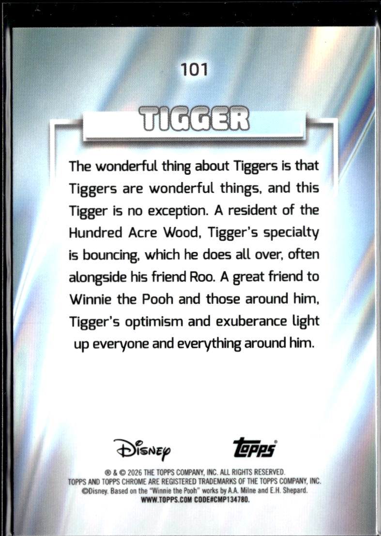 Tigger 2026 Topps Chrome Disney Pink Refractor 368/399 #101