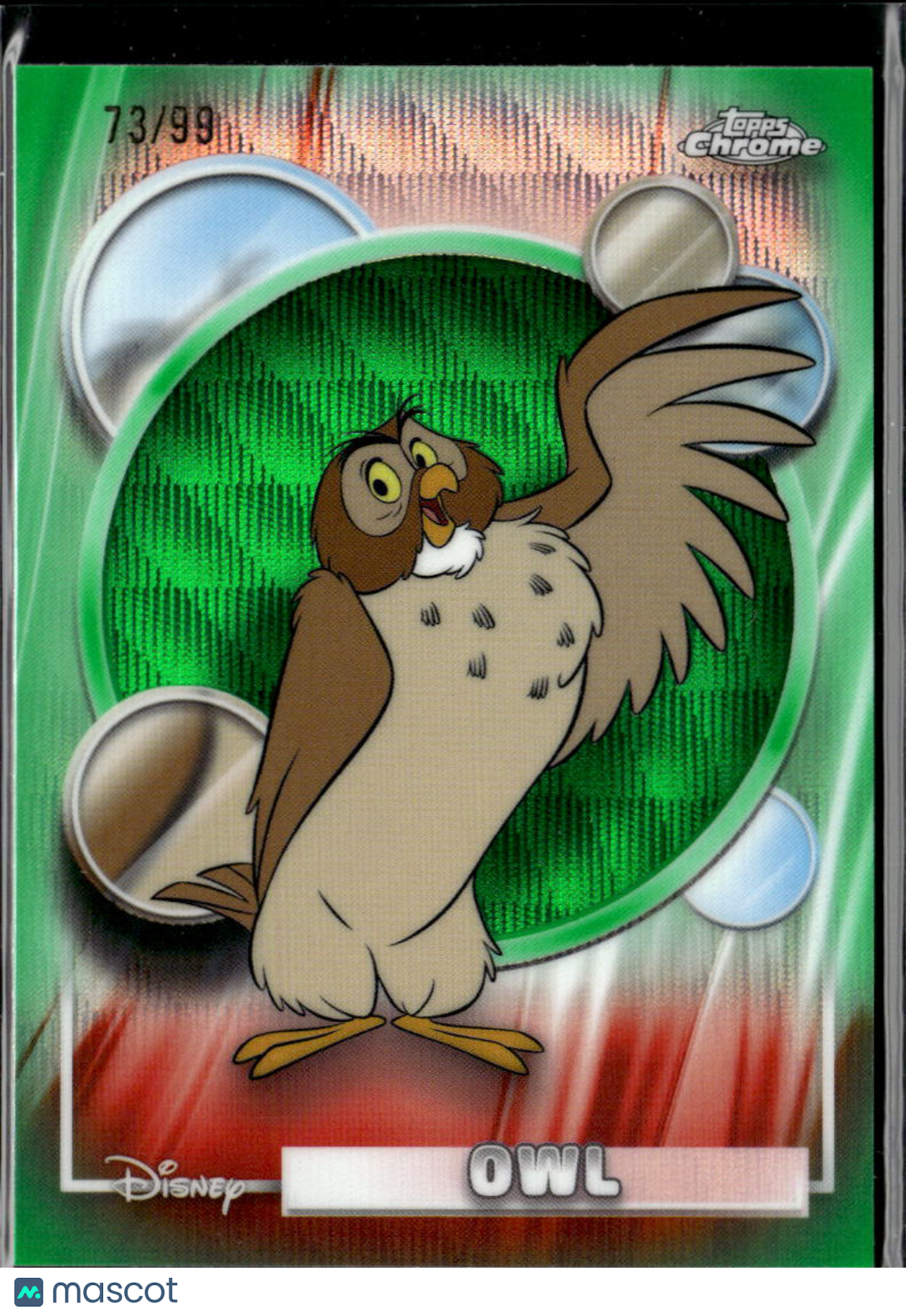 Owl 2026 Topps Chrome Disney Green Wave Refractor 73/99 #104