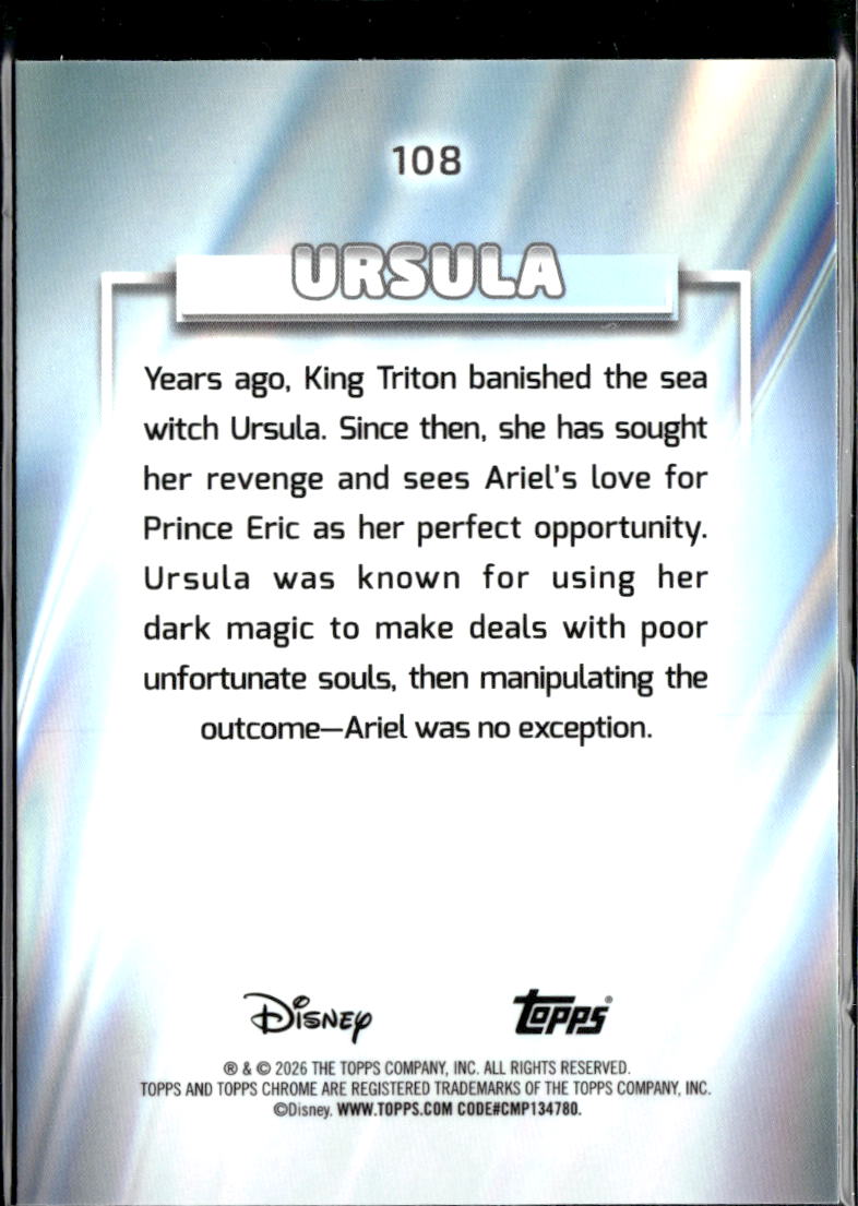 Ursula 2026 Topps Chrome Disney Aqua Refractor 118/125 #108