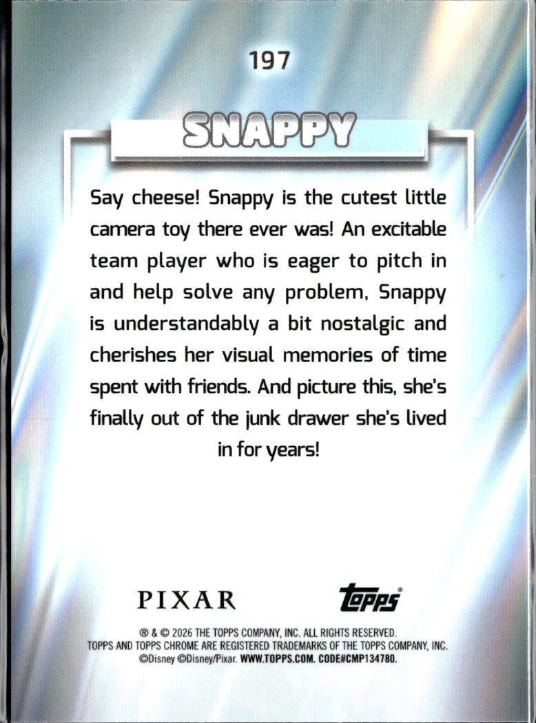 Snappy 2026 Topps Chrome Disney Purple Green 67/175 Debut #197